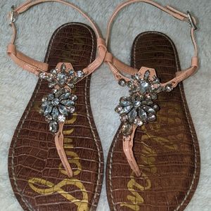 Sam Edelman Peach color jeweled sandals